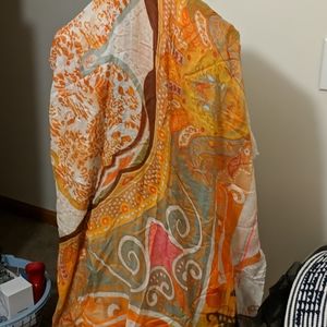 NWT oversized hand printed scarf